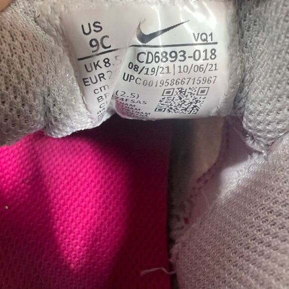 Nike Air Max 90 Emcee LTR Shoes Gray Purple Toddler Kid's Sneakers US‎ 9C - Picture 8 of 8